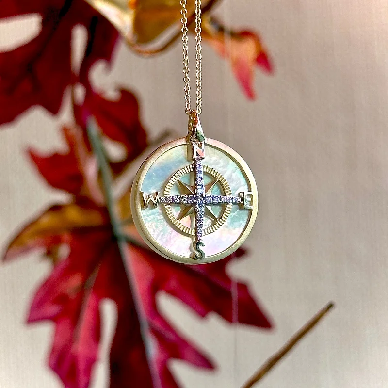 Large Diamond Compass Necklace