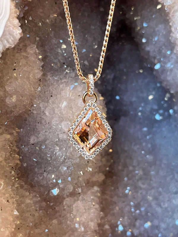 Zoma Color Morganite & Diamond Pendant