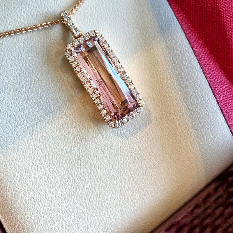 Zoma Color Pink Tourmaline & Diamond Pendant