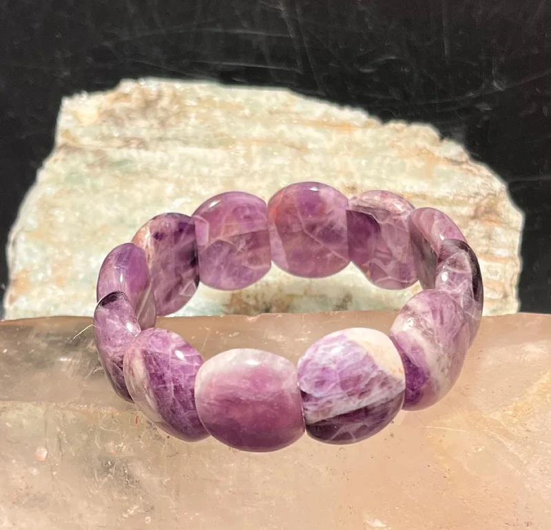 Amethyst Double Strand Stretchy Bracelet