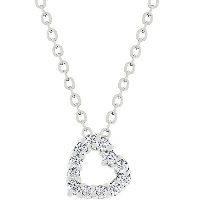 Cubic Zirconia Heart Silhouette Pendant