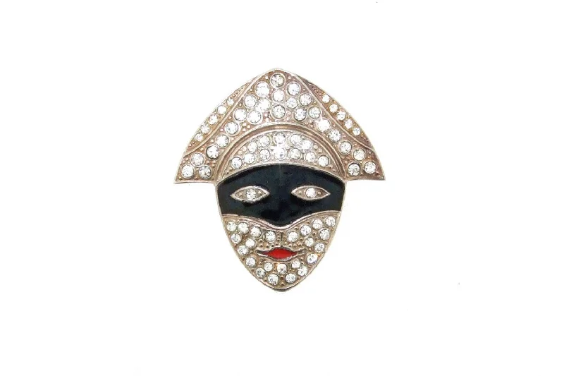 Art Deco Brooch Pierot Puppet Clown Mask