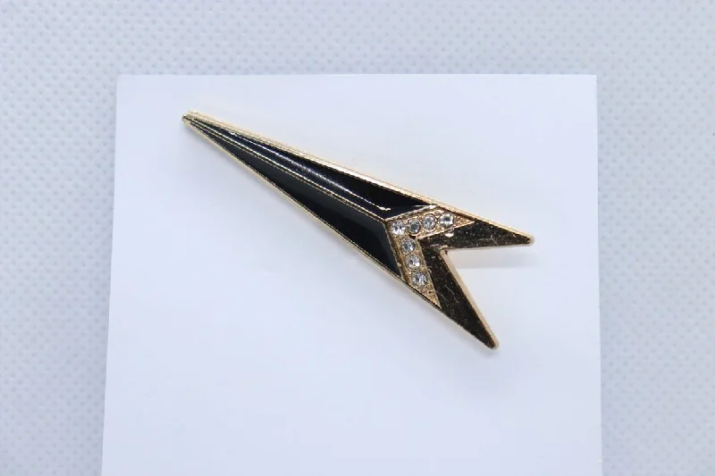 Black Arrow With Stone Imitation Jewellery Lapel Pin