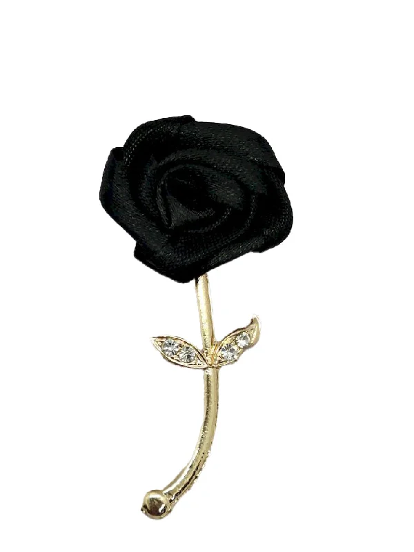 Black Flower Designer Brooch