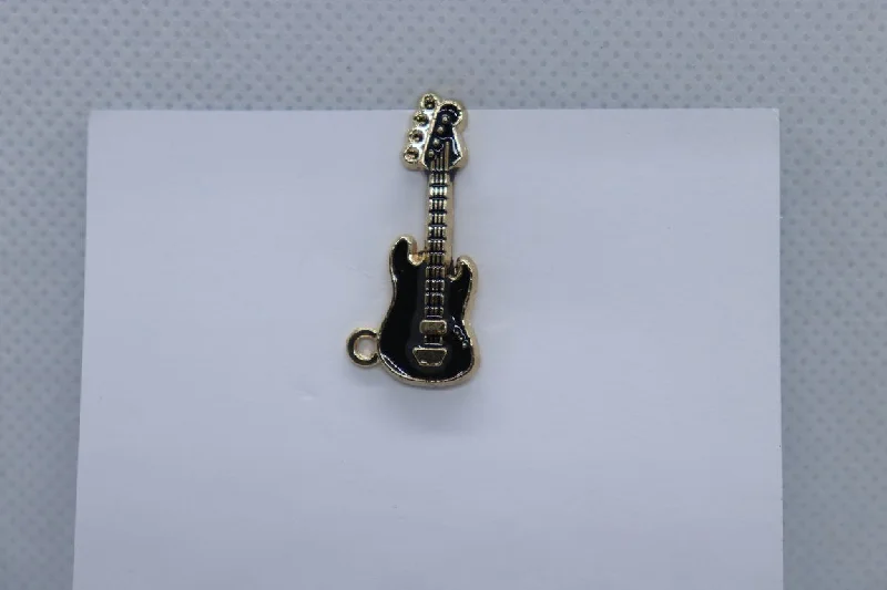 Black Guitar Imitation Jewellery Lapel Pin