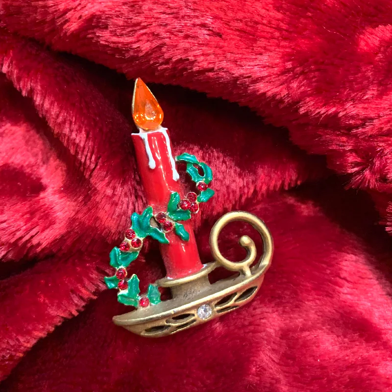 Christmas Candle Brooch by Butler and Wilson