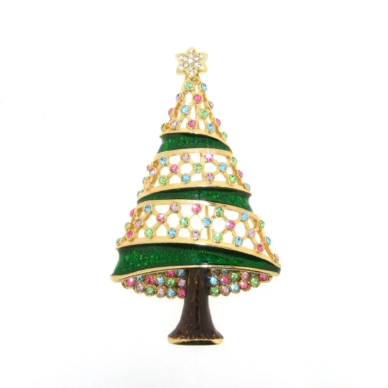 Christmas Tree Brooch by Cristobal London