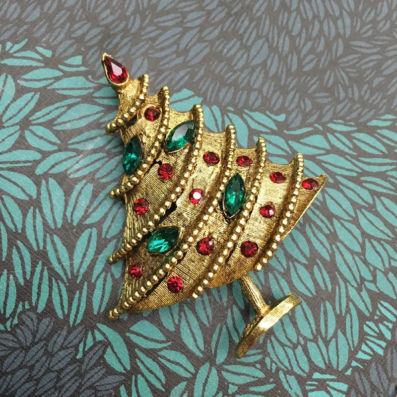 Christmas Tree Brooch Pin by Weiss