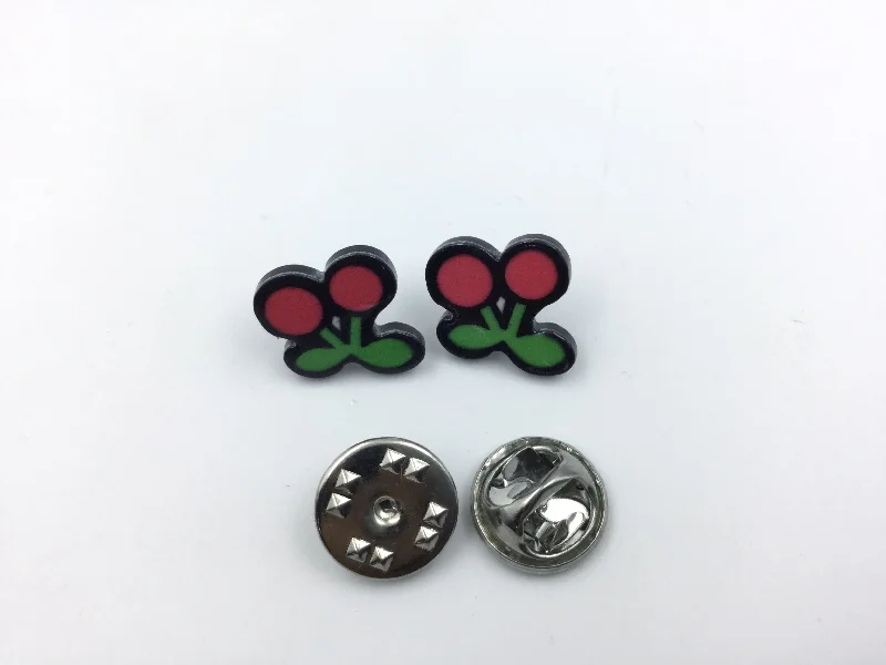 Flower Shape Metal Red And Green  Garment Clip