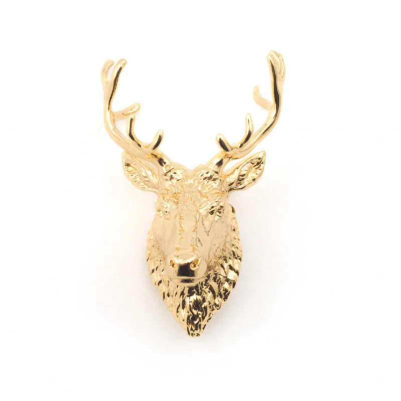 Gold stag brooch by Bill Skinner