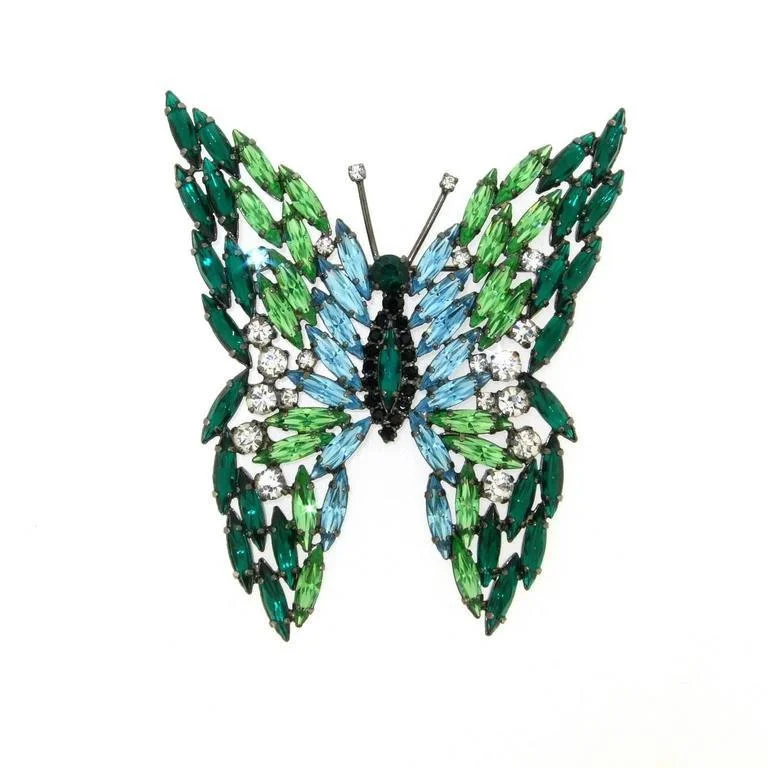 Large Butterfly brooch by Cristobal London in Crystal