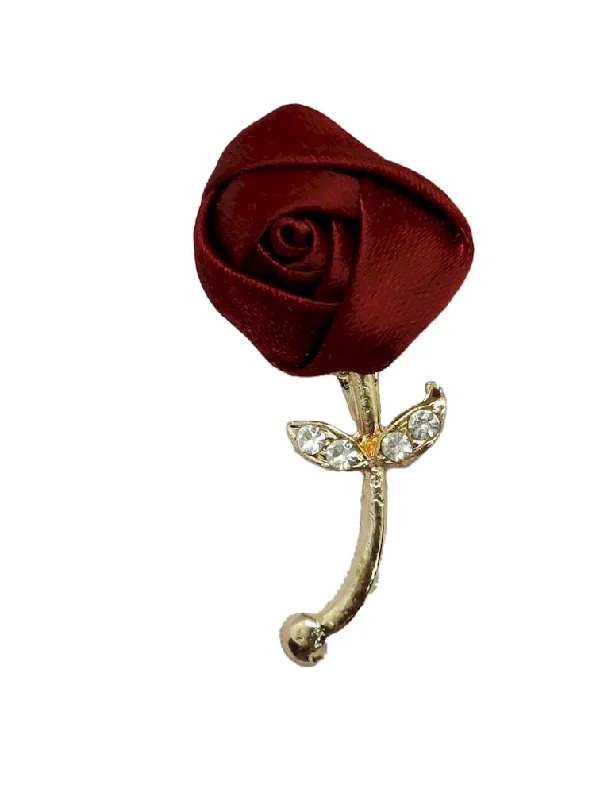 Maroon Flower Designer Brooch