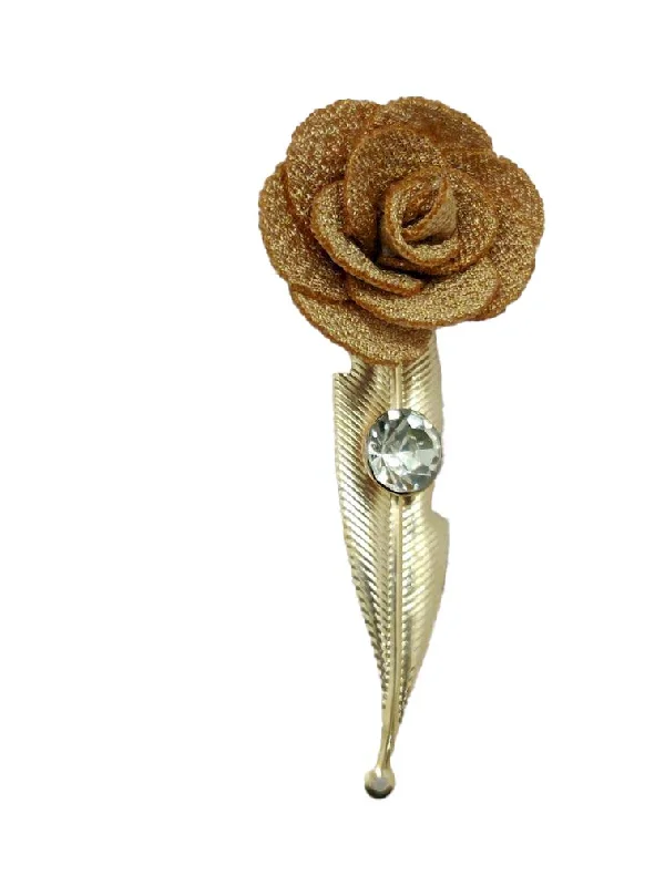 Matte Golden Open Flower Brooch