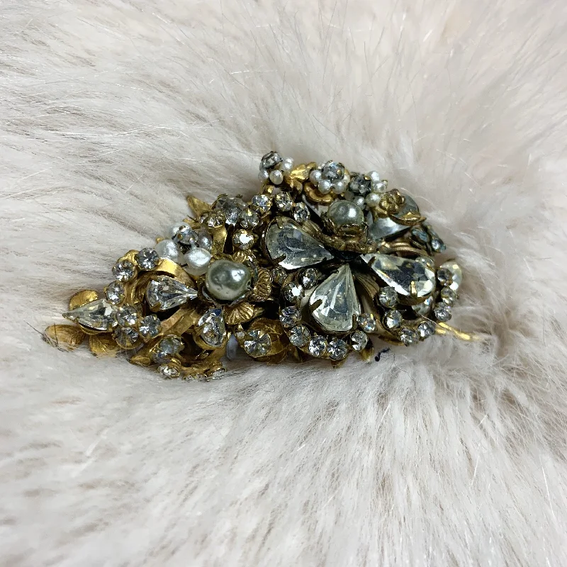 Miriam Haskell Clear crystal vintage brooch bridal vintage wedding