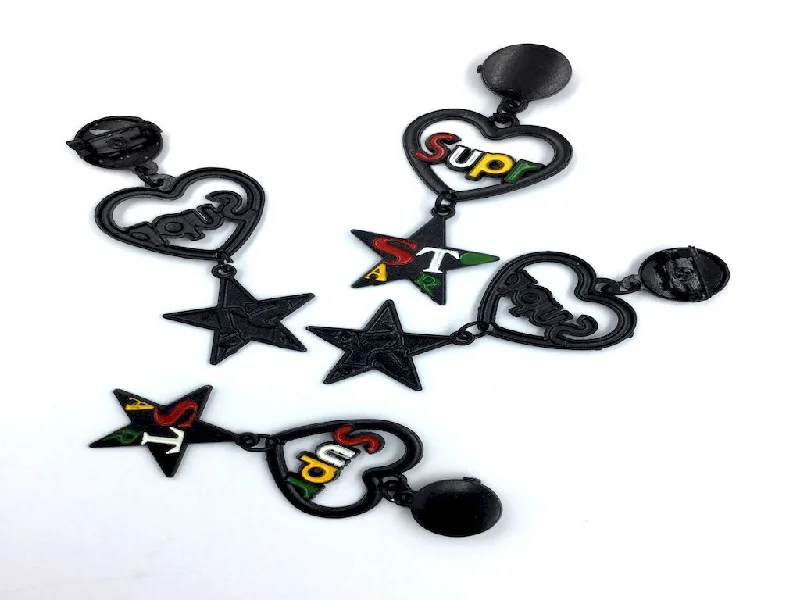 Black Multicolour Heart Designer Brooch