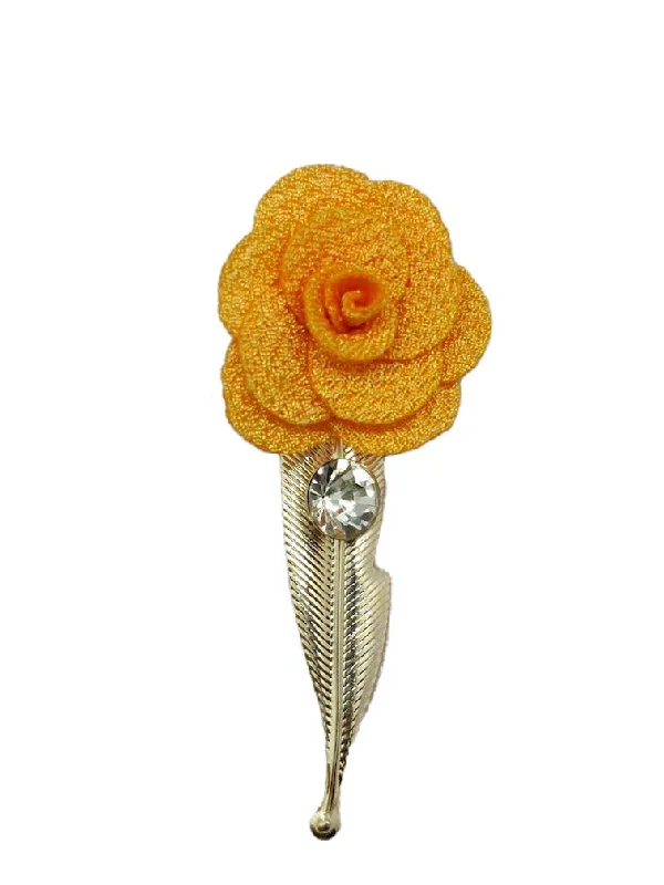 Orange Designer Flower Brooch