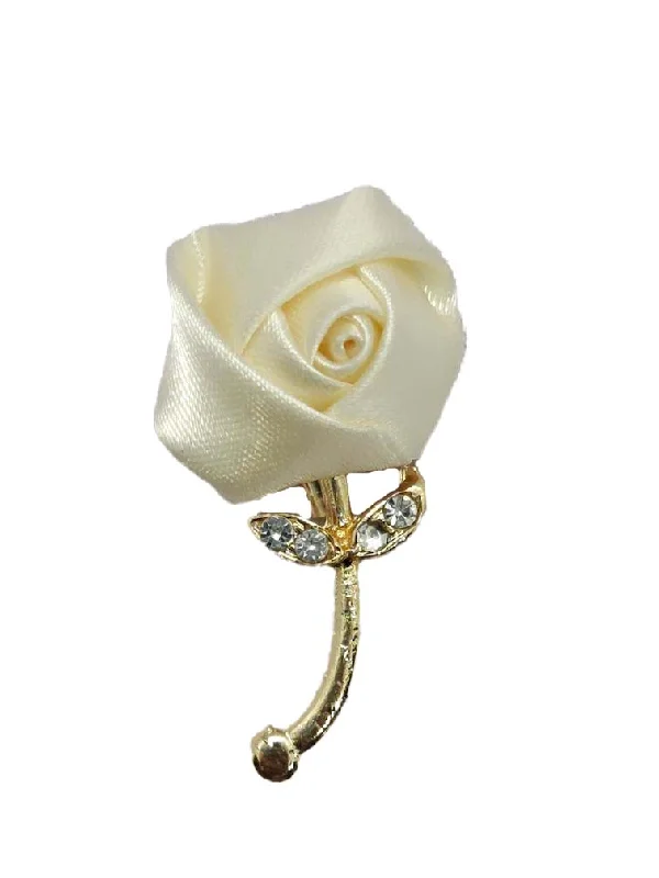 Pale Yellow Rose Designer Brooch