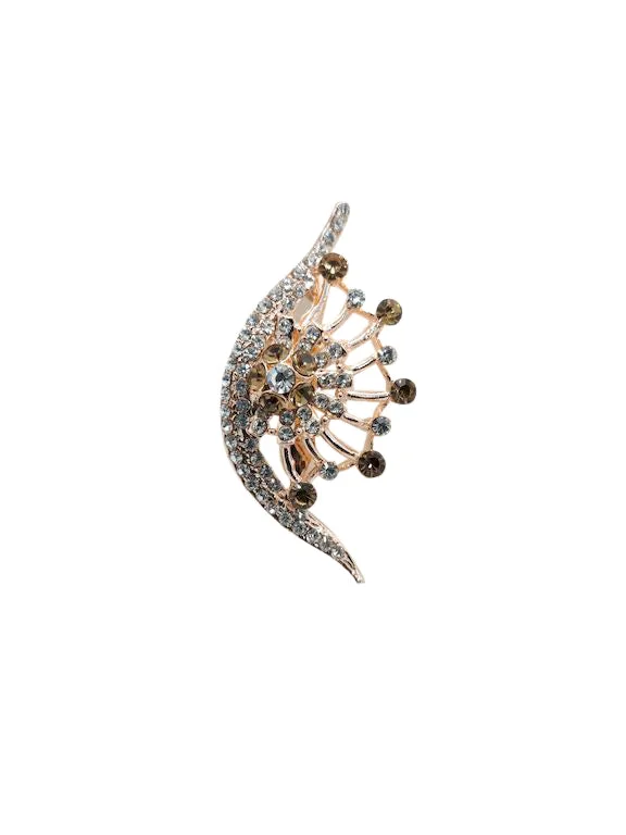 Rose Gold White Crystal Eye Brooch