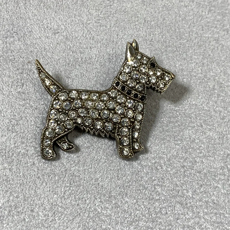 Scotty dog brooch crystal