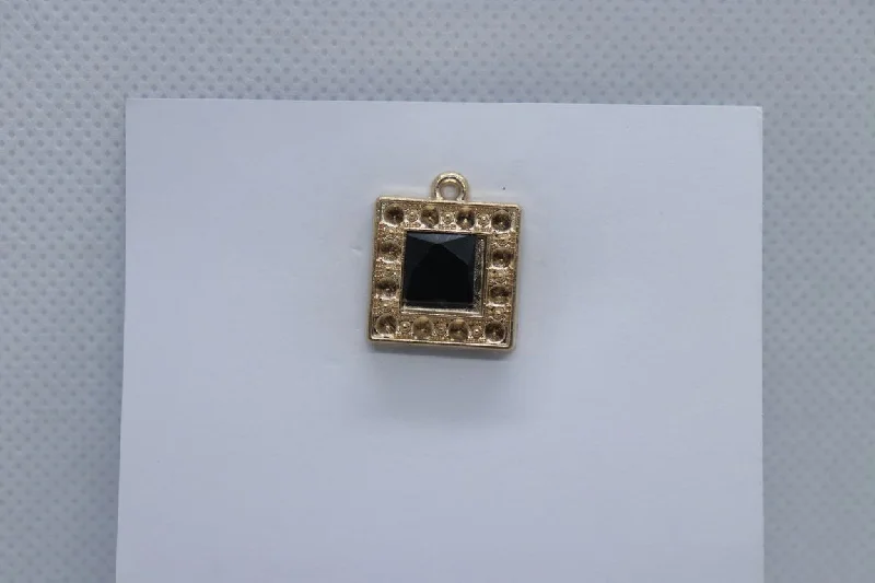 Black Centre Square Lapel Pin