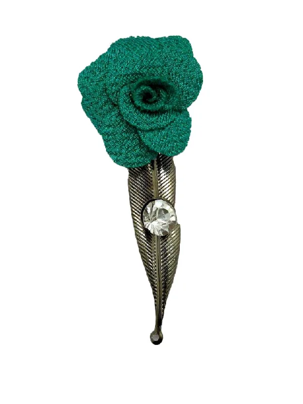 Teal Green Flower Brooch