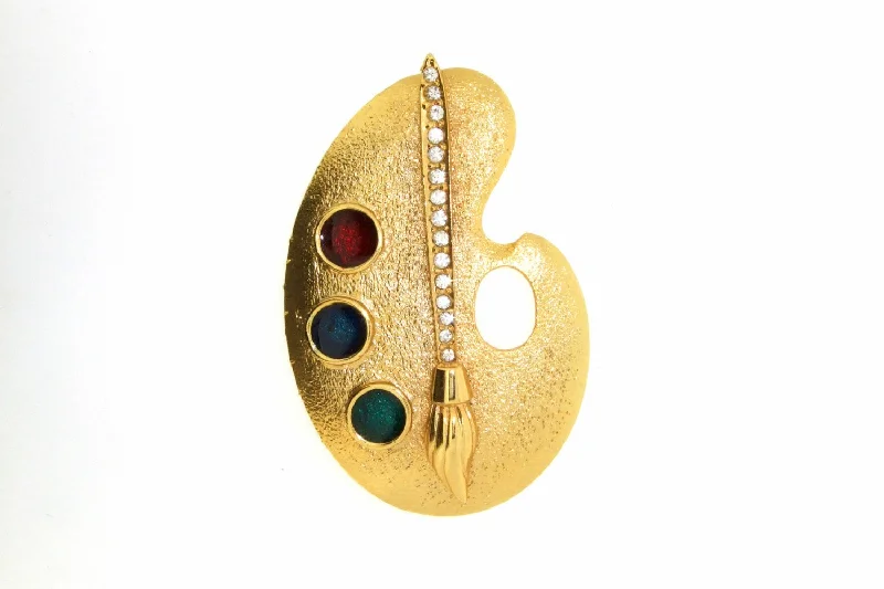 Tri-Colour Palette Brooch Pin by Sardi