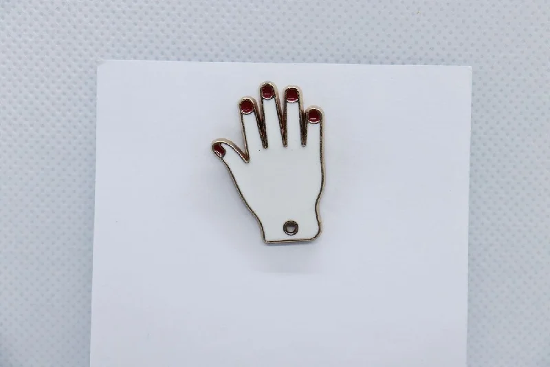 White Hand Imitation Jewellery Lapel Pin