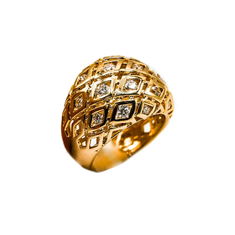 14K YG D-2.37TW DOME RING