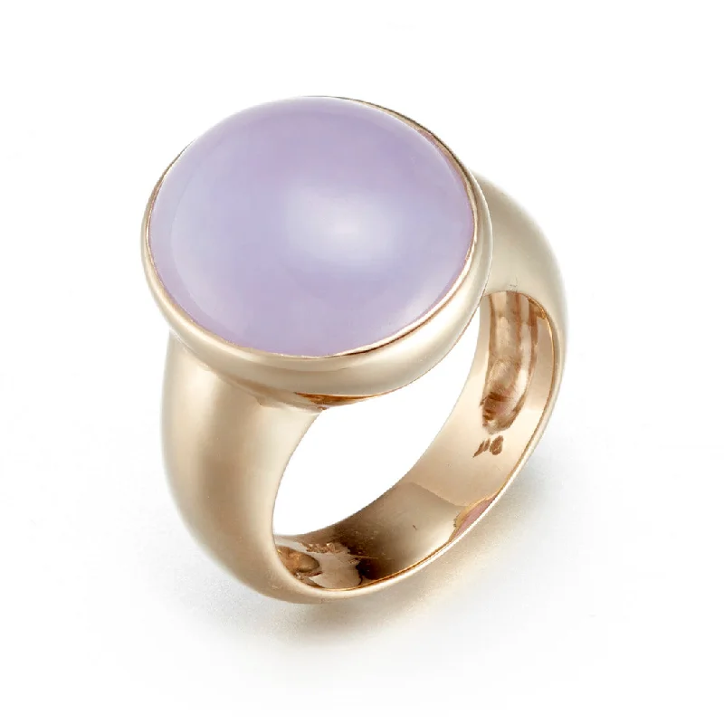 Bezel-Set Lavender Jade Ring