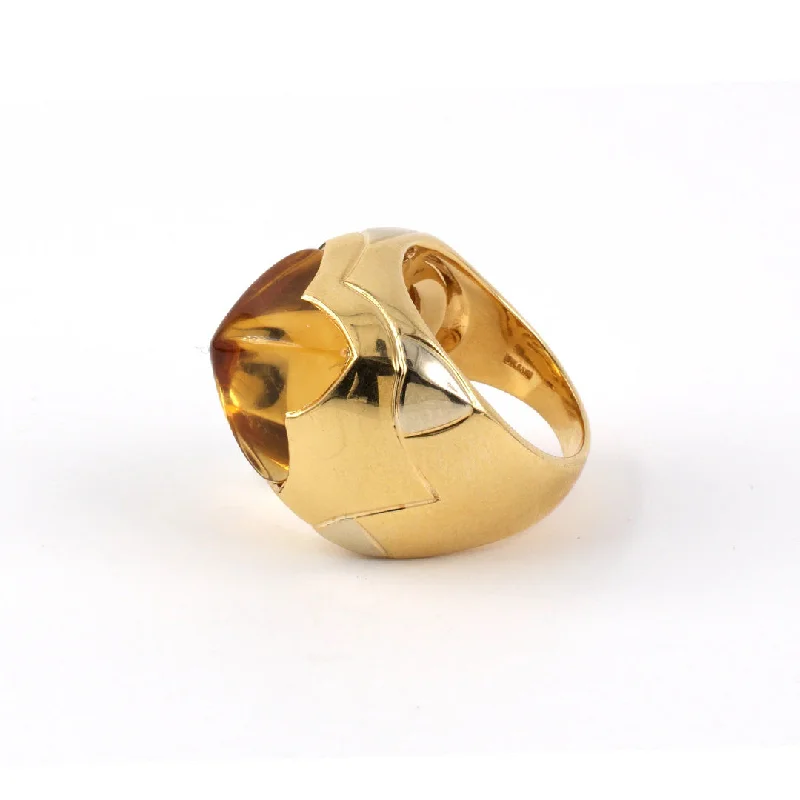 Bulgari Piramide Citrine Puzzle Ring