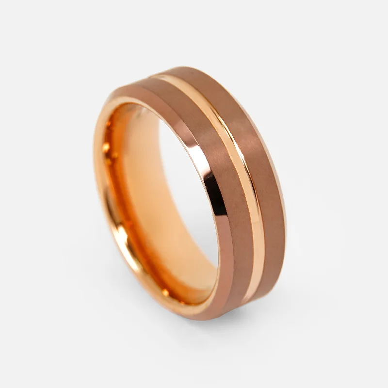 Copper Brushed Tungsten Ring