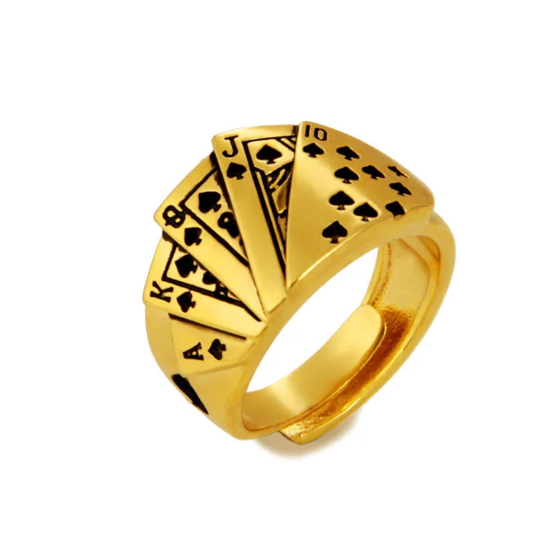 Copper plated 24k sand gold ring