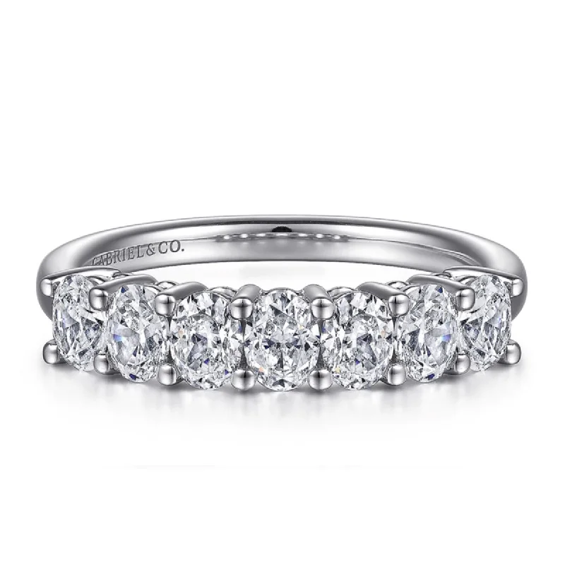 Gabriel & Co.- Prevost - 14K White Gold 7 Stone Oval Diamond Anniversary Band  AN15719W44JJ