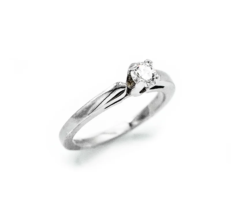 Montalvo Diamonds - Hearts & Arrows Solitaire Ring in 14kt White Gold