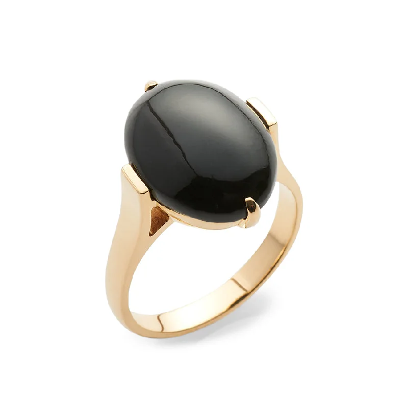 Diana Ring in Black Nephrite Jade