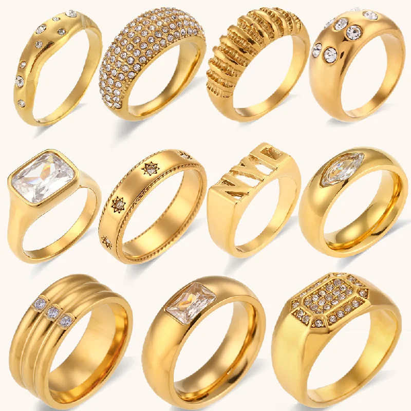 Wholesale Stainless Steel Gold Plated Ring