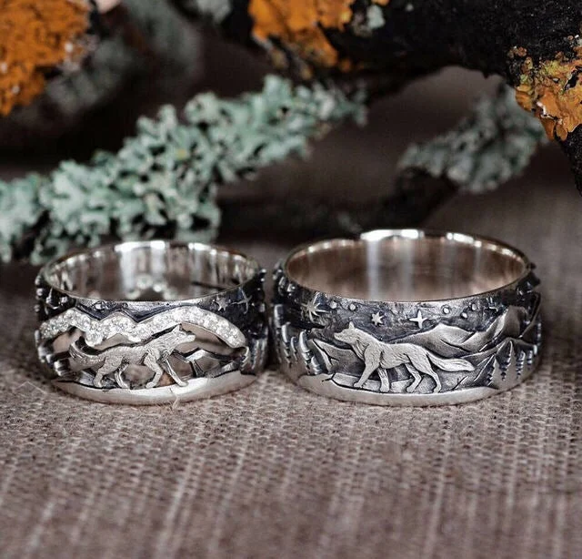 Wholesale Vintage Wolf Alloy Rings